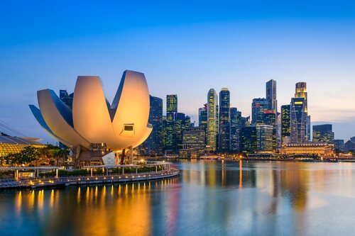 Así luce el skyline de Singapur