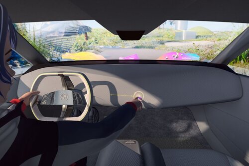 Simulación de lo que se vería desde el interior del BMW i Vision Dee
