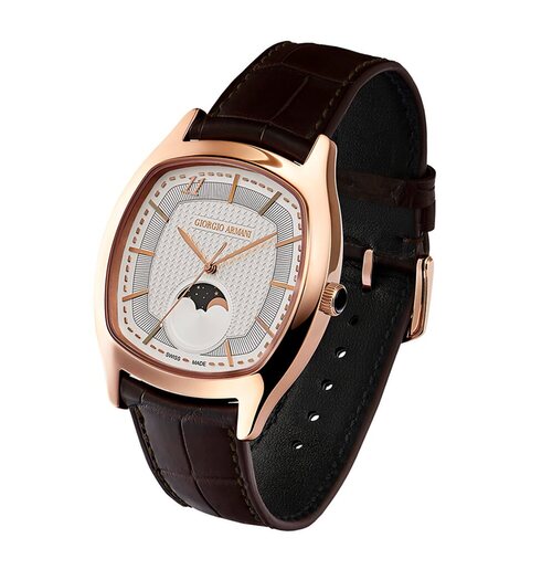 Giorgio Armani 11 Automatic Moon-Phase Watch in 18K Rose Gold