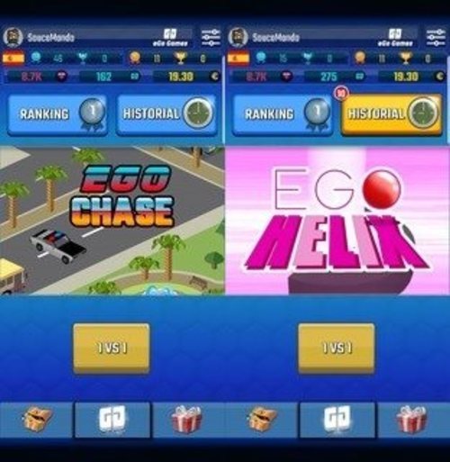 Capturas de pantalla de dos de los juegos desarrollados por eGoGames