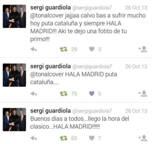 Sergi Guardiola no guardaba mucho cariño a Cataluña y al Barça allá por 2013...
