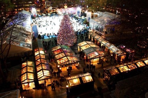 Winter Village es el nombre del mercado navideño situado en Bryant Park en Nueva York.