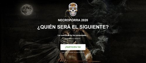 La portada de la web de la Necroporra no deja lugar a dudas.