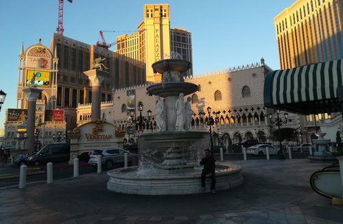 Exterior del Palazzo y el Venetian, dos de los casinos más lujosos de Las Vegas