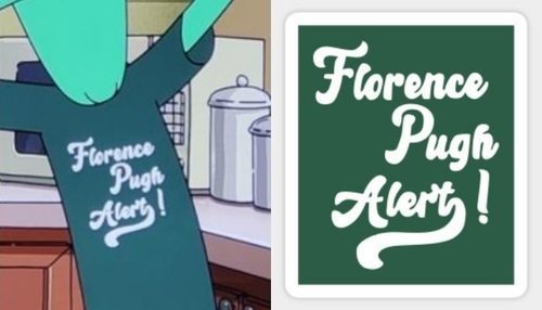 La camiseta de 'Florence Pugh Alert!' de Terry en 'Solar Opposites'.